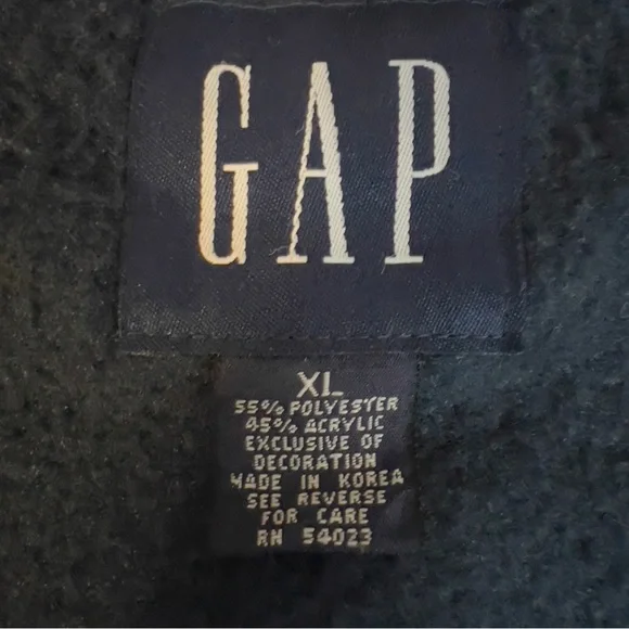 Gap Blue/Black Fleece Mens Front Zip Pockets Vest SZ: XL - Picture 5 of 6